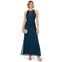 アドリアナ パペル レディース ワンピース トップス Women's Embellished Mermaid Gown Deep Blue