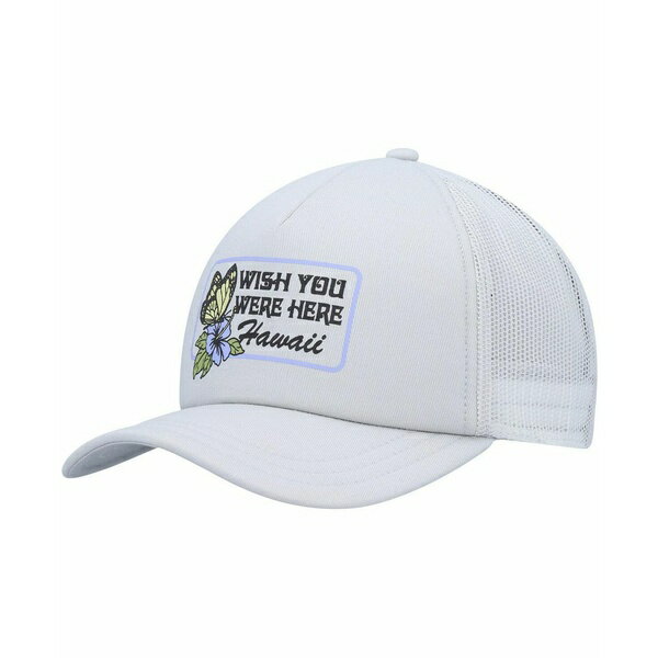 롼 ǥ ˹ ꡼ Women's Gray Wish You Were Here Foam Trucker Snapb...