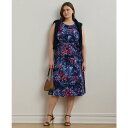 ラルフローレン レディース ワンピース トップス Plus Size Print Twist-Front Jersey Dress Blue Multi