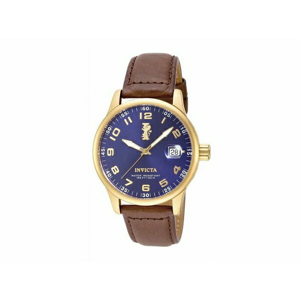 インビクタ メンズ 腕時計 アクセサリー Men's 15255 I-Force Quartz 3 Hand Blue Dial Watch Brown