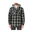 スミスワークウェア メンズ ジャケット&ブルゾン アウター Men's Sherpa-Lined Hooded Flannel Shirt-Jacket with Inset Black/cream-621