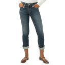 シルバージーンズ レディース デニムパンツ ボトムス Women's Suki Mid Rise Curvy-Fit Straight-Leg Cropped Jeans Chord(4)