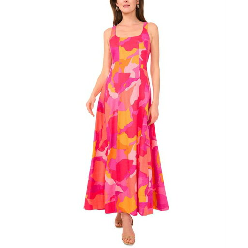 ミスク レディース ワンピース トップス Women's Printed Square-Neck Sleeveless Maxi Dress Magenta Rose ミスク レディース ワンピース トップス Women's Printed Square-Neck Sleeveless Maxi Dress Magenta Rose