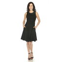 ホワイトマーク レディース ワンピース トップス Women's Tweed Fit and Flare Dress Black