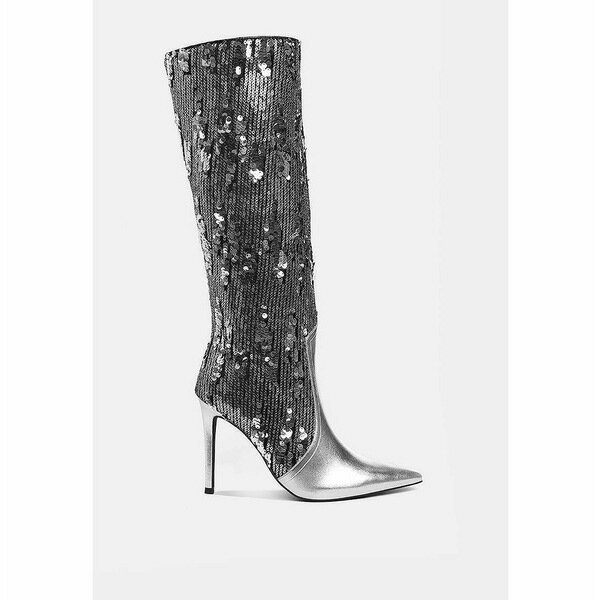 ロンンドンラグ レディース ブーツ シューズ Sitarah Sequin Embellished Metallic Long Boots Silver