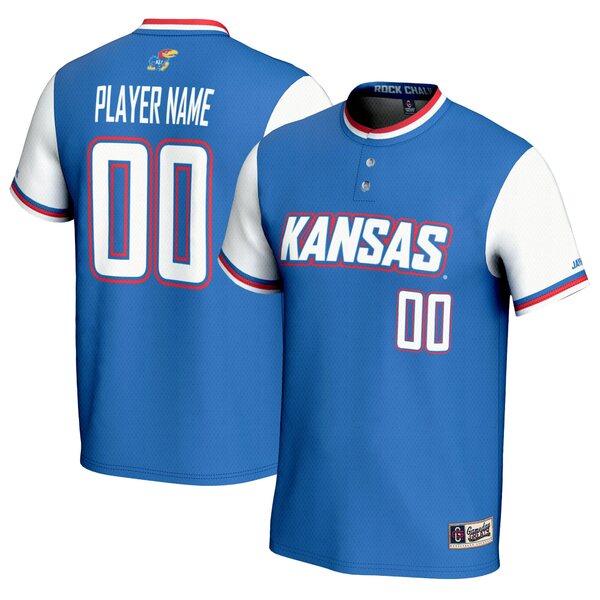 ゲームデイグレーツ メンズ ユニフォーム トップス Kansas Jayhawks GameDay Greats Unisex NIL PickAPlayer Lightweight Softball Jersey Royal