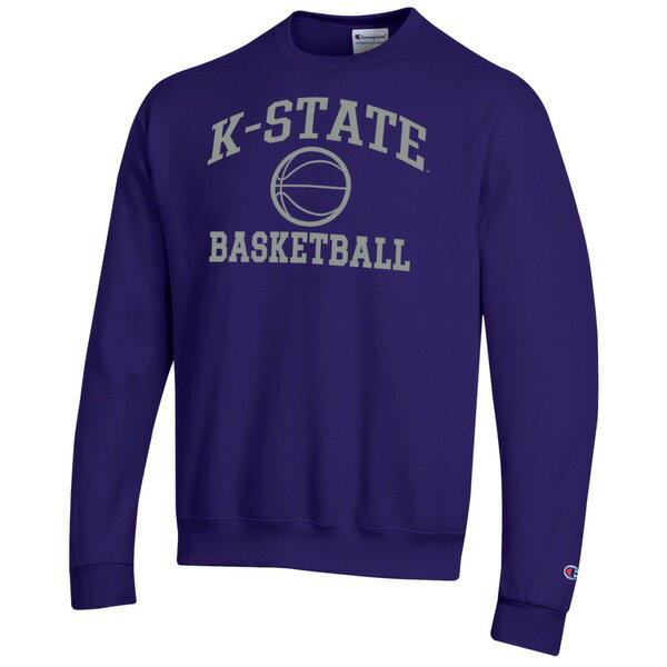 チャンピオン メンズ パーカー スウェットシャツ アウター Kansas State Wildcats Champion Basketball Icon Pullover Crewneck Sweatshirt Purple