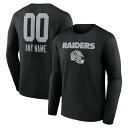 ファナティクス メンズ Tシャツ トップス Las Vegas Raiders Fanatics Branded Personalized Name & Number Team Wordmark Long Sleeve TShirt Black