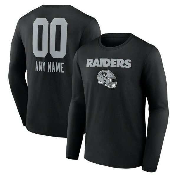 եʥƥ  T ȥåץ Las Vegas Raiders Fanatics Branded Personalized Name &Number Team Wordmark Long Sleeve TShirt Black