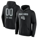 ファナティクス メンズ パーカー・スウェットシャツ アウター Las Vegas Raiders Fanatics Branded Personalized Name & Number Team Wordmark Pullover Hoodie Black