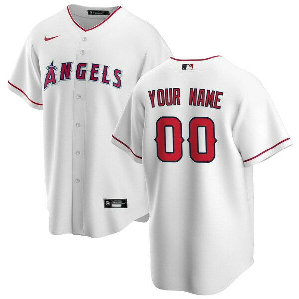 ナイキ メンズ ユニフォーム トップス Los Angeles Angels Nike Home Replica Custom Jersey White