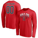 ファナティクス メンズ Tシャツ トップス Los Angeles Angels Fanatics Branded Personalized Hometown Legend Long Sleeve TShirt Red