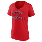 ファナティクス レディース Tシャツ トップス Los Angeles Angels Fanatics Branded Women's Heart and Soul VNeck TShirt Red