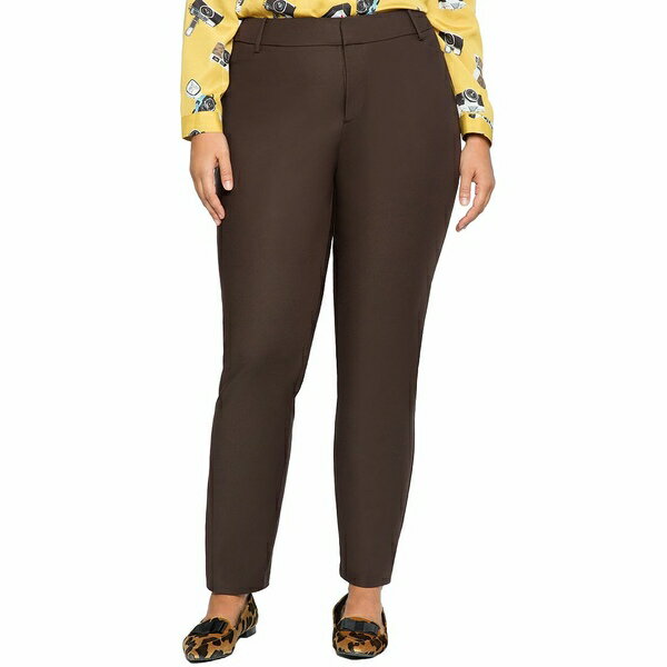 エロクイ レディース カジュアルパンツ ボトムス Women's Plus Size Tall Kady Fit Double-Weave Pant Espresso brown