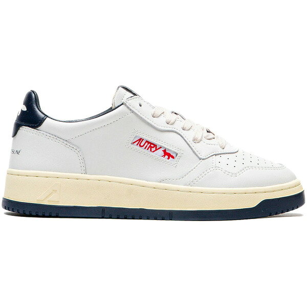 Autry オートリー メンズ スニーカー 【Autry Medalist Leather Low Maison Kitsun White Navy】 サイズ EU_39(24.0cm) White/Navy(4.0)
