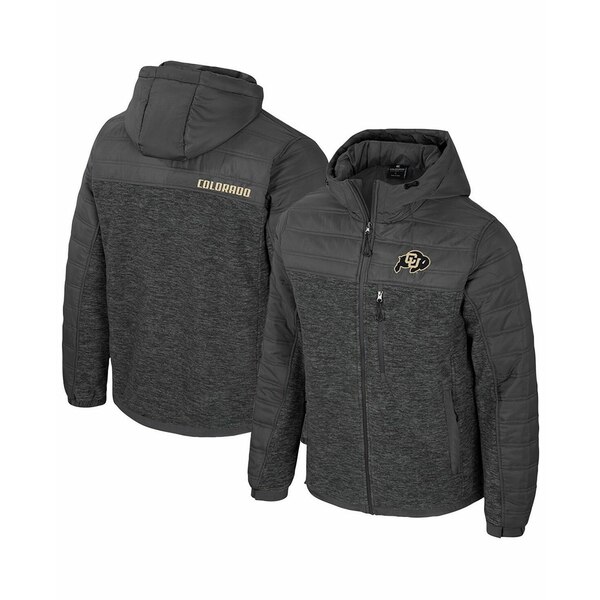 コロシアム メンズ ジャケット＆ブルゾン アウター Men's Charcoal Colorado Buffaloes Nightman Full-Zip Hoodie Puffer Jacket Charcoal
