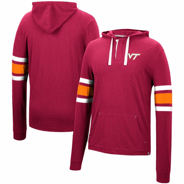 コロシアム メンズ Tシャツ トップス Virginia Tech Hokies Colosseum Lebowski Hoodie Long Sleeve TShirt Maroon