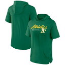 ファナティクス メンズ パーカー・スウェットシャツ アウター Oakland Athletics Fanatics Branded Offensive Strategy Short Sleeve Pullover Hoodie Green