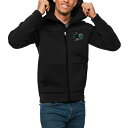 アンティグア メンズ パーカー・スウェットシャツ アウター San Jose Sharks Antigua Protect FullZip Hoodie Black