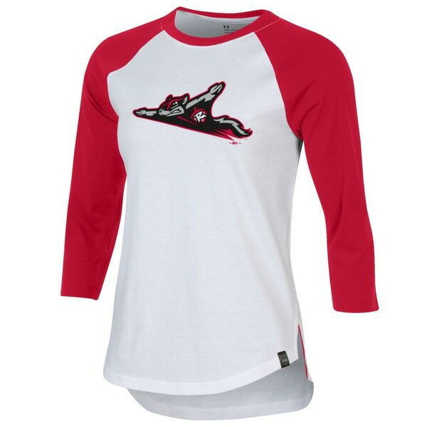 A_[A[}[ fB[X TVc gbvX Richmond Flying Squirrels Under Armour Women's ThreeQuarter Sleeve Performance Baseball TShirt Red/White