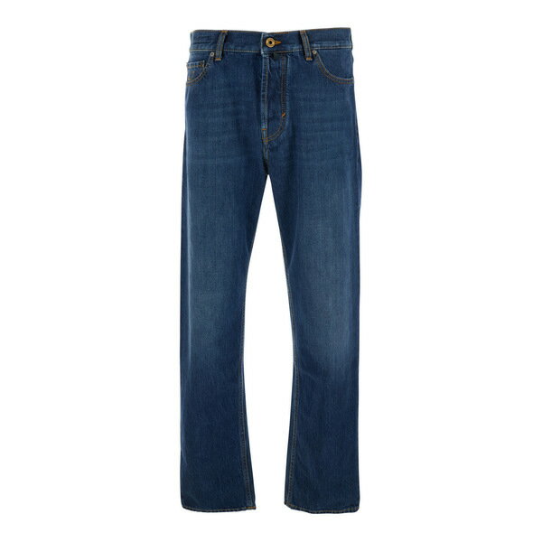 ヤコブ コーエン メンズ デニムパンツ ボトムス 'sean' Blue Five-pocket Jeans With Logo Patch On The Back In Denim Man Blu