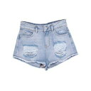 【送料無料】 ツインセット レディース デニムパンツ ボトムス Denim shorts Blue