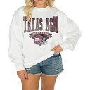 ゲームデイ レディース カットソー トップス Women's White Texas A M Aggies Good Vibes Premium Fleece Drop Shoulder Pullover Sweatshirt White(4)