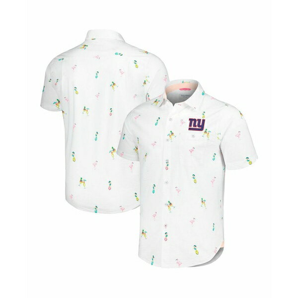 トッミーバハマ メンズ シャツ トップス Men's White New York Giants Nova Wave Flocktail Button-Up Shirt White