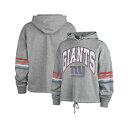 47ブランド レディース カットソー トップス Women's Heather Gray Distressed New York Giants Upland Bennett Pullover Hoodie Heather Gray|詳細画像