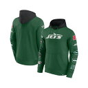 ファナティクス メンズ パーカー・スウェットシャツ アウター Men's Green/Black New York Jets Patched Out Pullover Hoodie Green, Black(4)