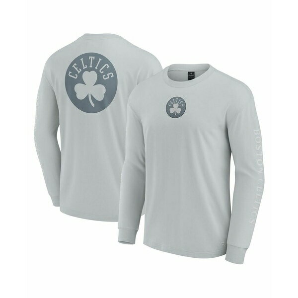 ファナティクス メンズ シャツ トップス Men's Gray Boston Celtics Elements Strive Long Sleeve T-Shirt Gray