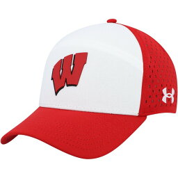 アンダーアーマー メンズ 帽子 アクセサリー Wisconsin Badgers Under Armour Laser Performance Snapback Hat White/Red