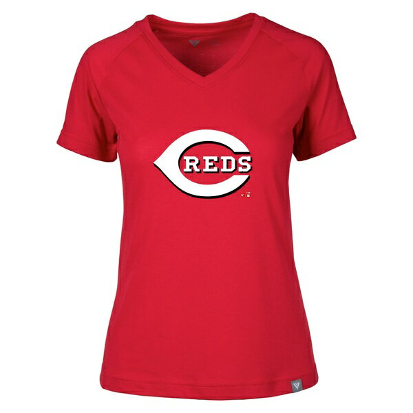 ٥륦 ǥ T ȥåץ Cincinnati Reds Levelwear Women's Ariya VNeck TShirt Red