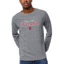 リーグカレッジエイトウェア メンズ Tシャツ トップス Indiana Hoosiers League Collegiate Wear Victory Falls Long Sleeve TriBlend TShirt Heathered Gray