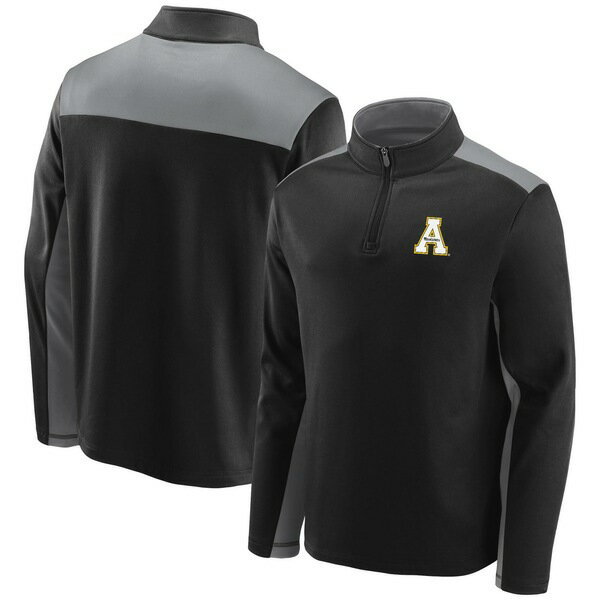 ファナティクス メンズ ジャケット＆ブルゾン アウター Appalachian State Mountaineers Fanatics Branded School Logo Colorblock QuarterZip Jacket Black