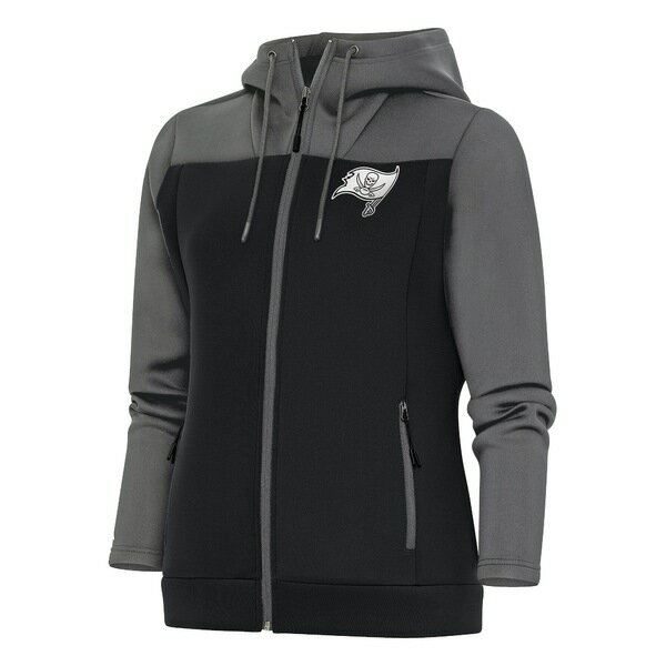 アンティグア レディース ジャケット＆ブルゾン アウター Tampa Bay Buccaneers Antigua Women's Metallic Logo Protect FullZip Jacket Steel/Charcoal