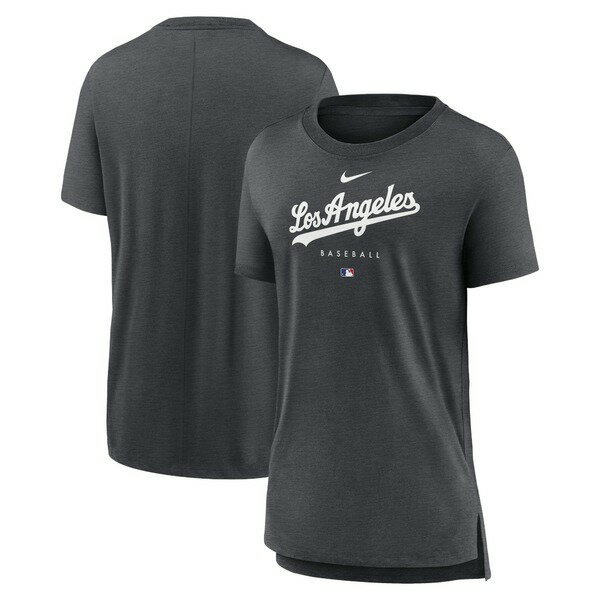 ʥ ǥ T ȥåץ Los Angeles Dodgers Nike Women's Authentic Collection Early Work TriBlend TShirt Heather Charcoal