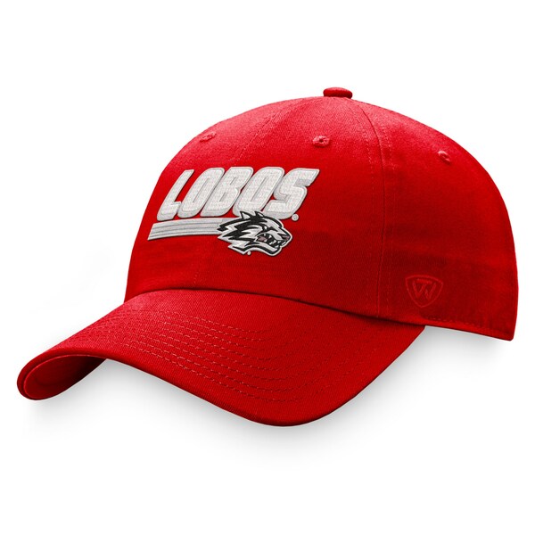 gbvEIuEUE[h Y Xq ANZT[ New Mexico Lobos Top of the World Slice Adjustable Hat Red