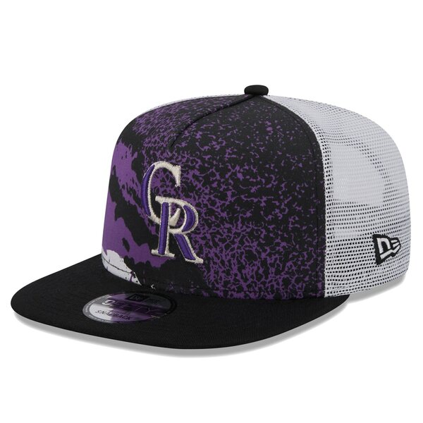 ニューエラ メンズ 帽子 アクセサリー Colorado Rockies New Era Court Sport 9FIFTY Snapback Hat Black