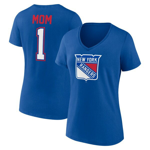 եʥƥ ǥ T ȥåץ New York Rangers Fanatics Branded Women's Mother's Day #1 Mom VNeck TShirt Royal