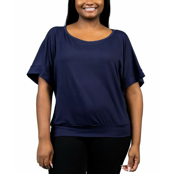 24セブンコンフォート レディース カットソー トップス Plus Size Short Sleeve Loose Fitting Dolman ..