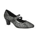 イージーストリート レディース パンプス シューズ Women's Meryl Mary Jane Pumps Silver Lace(4)