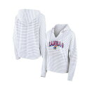 ファナティクス レディース パーカー・スウェットシャツ アウター Women's White Kansas Jayhawks Striped Notch Nec...