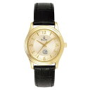 ブロバ レディース 腕時計 アクセサリー Georgetown Hoyas Bulova Women 039 s Stainless Steel Watch with Leather Band Gold/Black