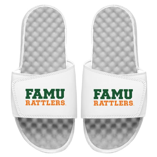 アイスライド メンズ サンダル シューズ Florida A&M Rattlers ISlide Wordmark Slide Sandals White