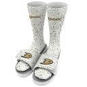 ACXCh Y T_ V[Y Anaheim Ducks ISlide Speckle Socks & Slide Sandals Bundle White