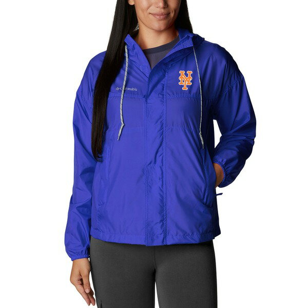 コロンビア ウィンドブレーカー レディース コロンビア レディース ジャケット＆ブルゾン アウター New York Mets Columbia Women's Flash Challenger FullZip Windbreaker Jacket Royal