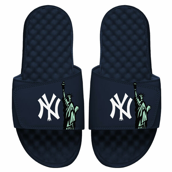 アイスライド メンズ サンダル シューズ New York Yankees ISlide Local City Patch Design Slide Sandals Navy