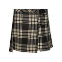 アレッサンドラ・リッチ レディース スカート ボトムス Tartan Wool Mini Skirt Black/White