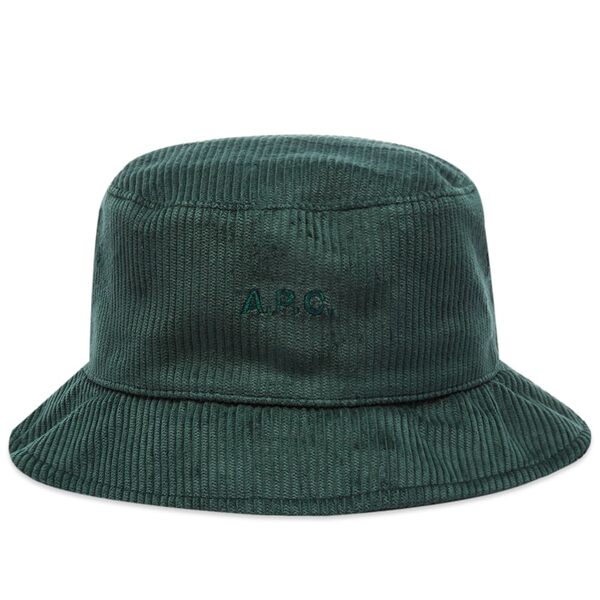 アーペーセー メンズ 帽子 アクセサリー A.P.C. Alex Corduroy Bucket Hat Green